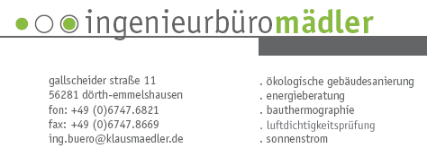 Ingenieurb�ro M�dler - �kologische Geb�udesanierung, Energieberatung, Bauthermografie, Luftdichtigkeitspr�fung, Sonnenstrom